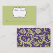 Carte De Placement Carte-place Damas verte et violette (Devant / Derrière)