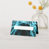Carte De Placement Carte Place Élégant Mariage Turquoise String Lumiè (Devant)
