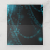 Carte De Placement Carte Place Élégant Mariage Turquoise String Lumiè (Intérieur déplié)