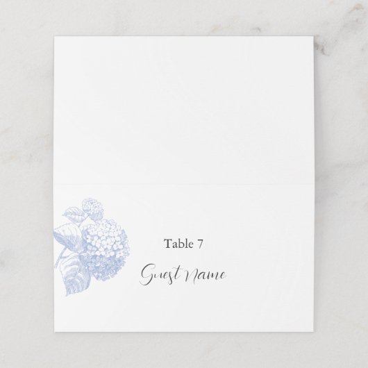 Carte De Placement Carte Place & Escort avec Hydrangea (Extérieur déplié)