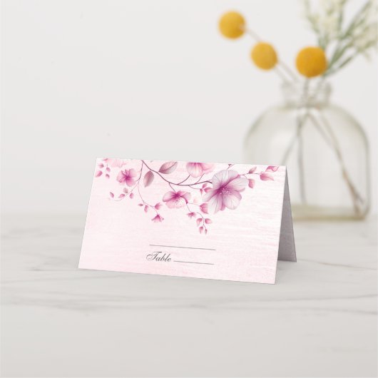 Carte De Placement Carte Place Fleurs Roses Aquarelles (Devant)