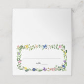 Carte De Placement Carte Place Fleurs sauvages aquarelle (Extérieur déplié)