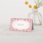 Carte De Placement Carte Place Frame Floral Rose (Dos)