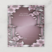 Carte De Placement Carte Place Frame Floral Rose (Extérieur déplié)