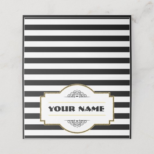 Carte De Placement Carte Place Gold Black Deco (Extérieur déplié)