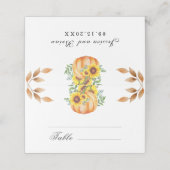 Carte De Placement Carte Place Mariage Citrouille aquarelle (Extérieur déplié)