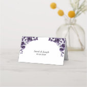 Carte De Placement Carte Place Mariage Floral Violet (Dos)