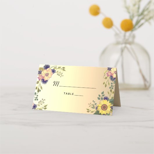 Carte De Placement Carte Place Mariage Sunflower (Devant)