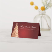 Carte De Placement Carte Place Noël Mariage Party Or Rouge (Dos)