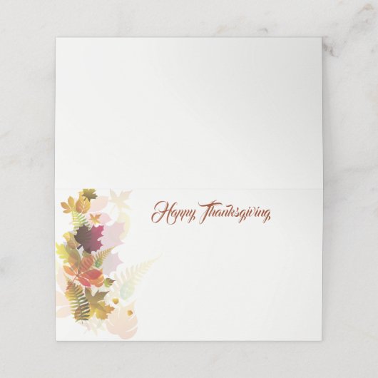 Carte De Placement Carte Place Nom Thanksgiving (Extérieur déplié)