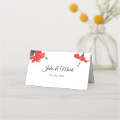 Carte De Placement Carte Place Pliée Hibiscus Rouge Lumineux (Dos)
