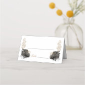 Carte De Placement Carte Place pliée Quinceañera en noir et or (Devant)