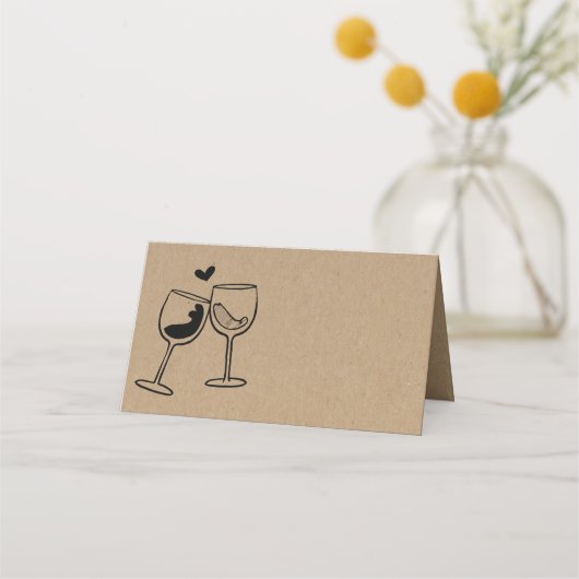 Carte De Placement Carte Place Style Tente Paillée Vin Toast (Devant)