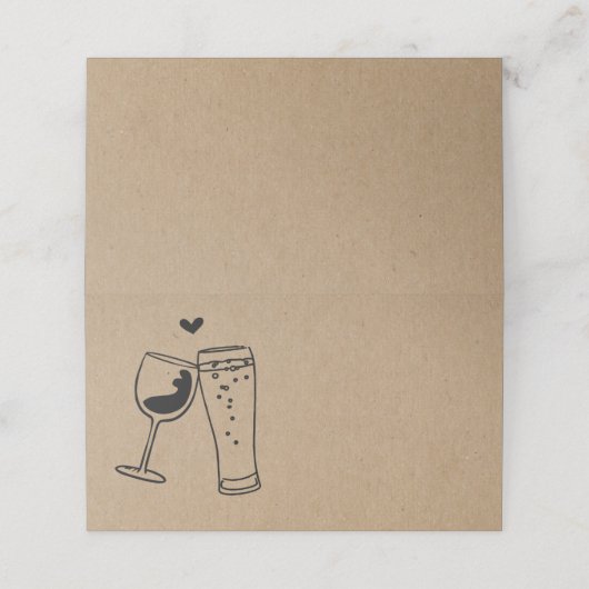 Carte De Placement Carte Place Style Tente Pliée Vin & Bière Toast (Extérieur déplié)