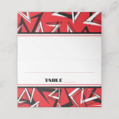 Carte De Placement Carte pliée rouge, noire, blanche (Extérieur déplié)