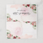 Carte De Placement Carte rose de mariage (Extérieur déplié)