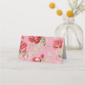 Carte De Placement Carte rouge rose et blanc classique à imprimer (Dos)