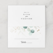 Carte De Placement Carte Rustique Eucalyptus Gold Floral Mariage Plac (Extérieur déplié)