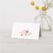 Carte De Placement Carte Rustique Floral Mariage Place, numéro de tab (Dos)