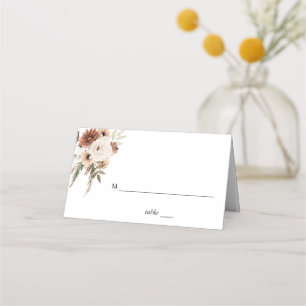 Carte De Placement Carte Rustique Neutre Boho Floral Place