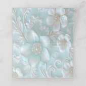 Carte De Placement Carte turquoise Floral Place (Intérieur déplié)