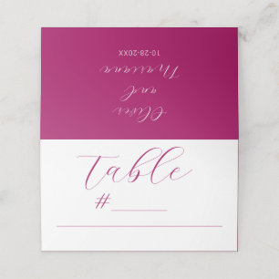 Carte De Placement Carton de mariage minimaliste Magenta écriture cal
