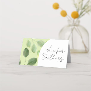 Carte De Placement Carton de place aux feuilles d'eucalyptus verdoyan