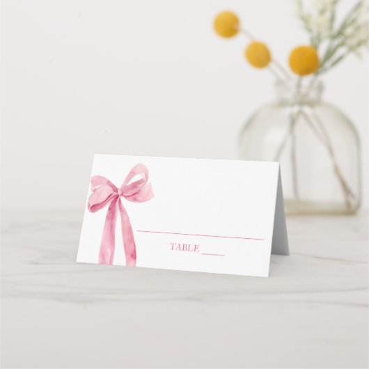 Carte De Placement Carton de table élégant à motif aquarelle rose pâl (Devant)