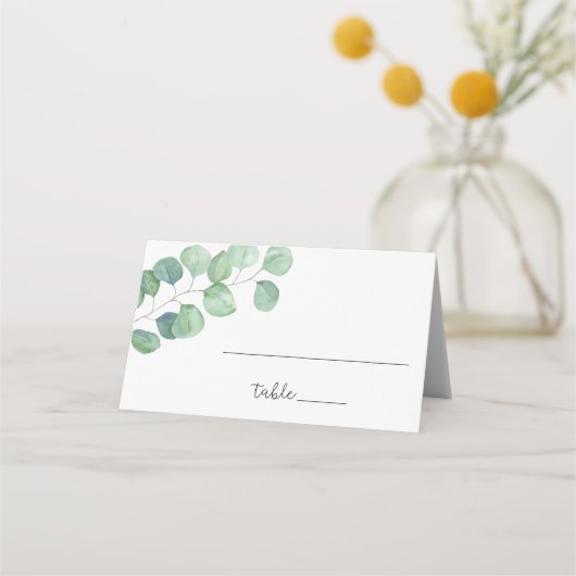 Carte De Placement Carton d'invité Eucalyptus verdure (Devant)