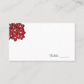 Carte De Placement Cartoon Mariage Couple Mariée & Groom Coeur rouge (Dos)