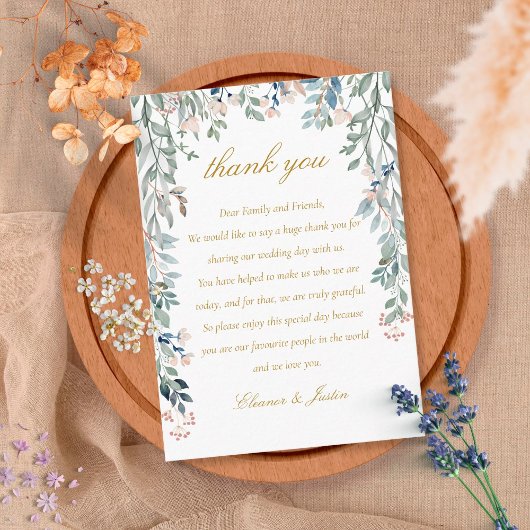 Carte De Placement Cascade Floral de Mariage Remerciements