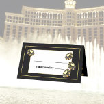 Carte De Placement Casino Vegas sophistiqué Black Gold Heart Table<br><div class="desc">Cette carte de style casino est tout simplement élégante pour que Las Vegas Destination Wedding,  Anniversaire ou Vow Renewal</div>