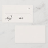 Carte De Placement Casquette de graduation à main levée (Devant / Derrière)