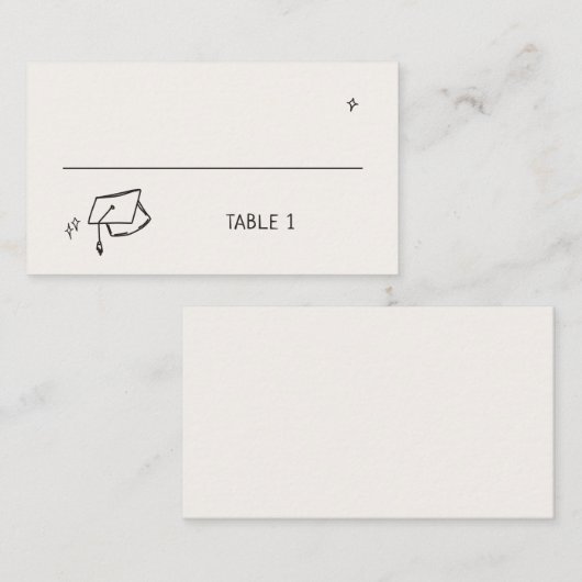 Carte De Placement Casquette de graduation à main levée (Devant / Derrière)