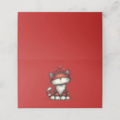 Carte De Placement Cat with Red Hearts Cute and Fun (Extérieur déplié)