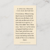 Carte De Placement Catholic prayer for Souls in Purgatory Funeral   (Dos)