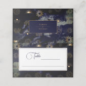 Carte De Placement Céleste Soleil Croissant Lune Or Marine Bleu (Extérieur déplié)