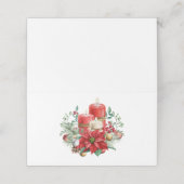 Carte De Placement Centerpiece de bougie avec Poinsettia Flower (Extérieur déplié)