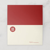 Carte De Placement Cercle rouge double bonheur Mariage chinois modern (Extérieur déplié)