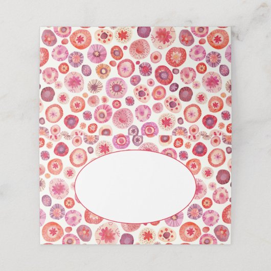 Carte De Placement Cercles d'aquarelle rose Abstrait (Extérieur déplié)