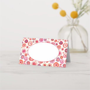 Carte De Placement Cercles d'aquarelle rose Abstrait