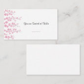 Carte De Placement cerisier en fleurs ; table mariage (Devant / Derrière)
