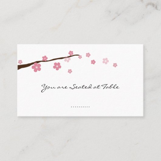 Carte De Placement cerisier en fleurs ; table mariage (Devant)