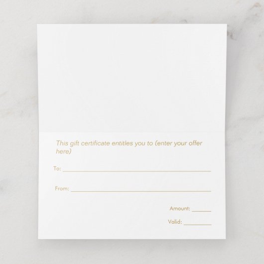 Carte De Placement Certificat cadeau Rustic Wood (Intérieur déplié)