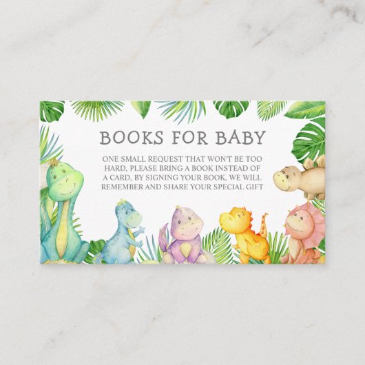 Carte De Placement C'est un Boy Dinosaur Baby shower Demande de livre (Devant)