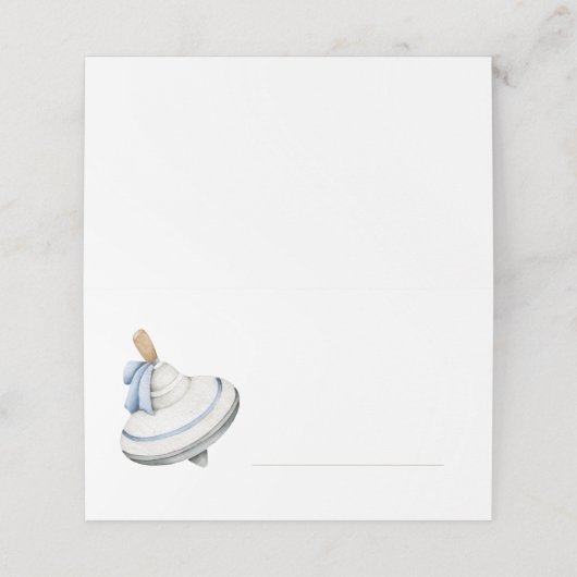 Carte De Placement C'est un garçon Jouets Boho Bleu (Extérieur déplié)