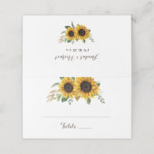 Carte De Placement Chaîne de tournesol en bois rustique Lumières dent (Extérieur déplié)