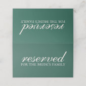 Carte De Placement Chaise de cérémonie de mariage réservée vert sauge (Extérieur déplié)