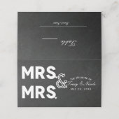 Carte De Placement Chalkboard Chalk M. & Mme Mariage Table assise (Extérieur déplié)