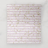 Carte De Placement Champagne Floral Violet Gold Stripes Nom du siège (Intérieur déplié)